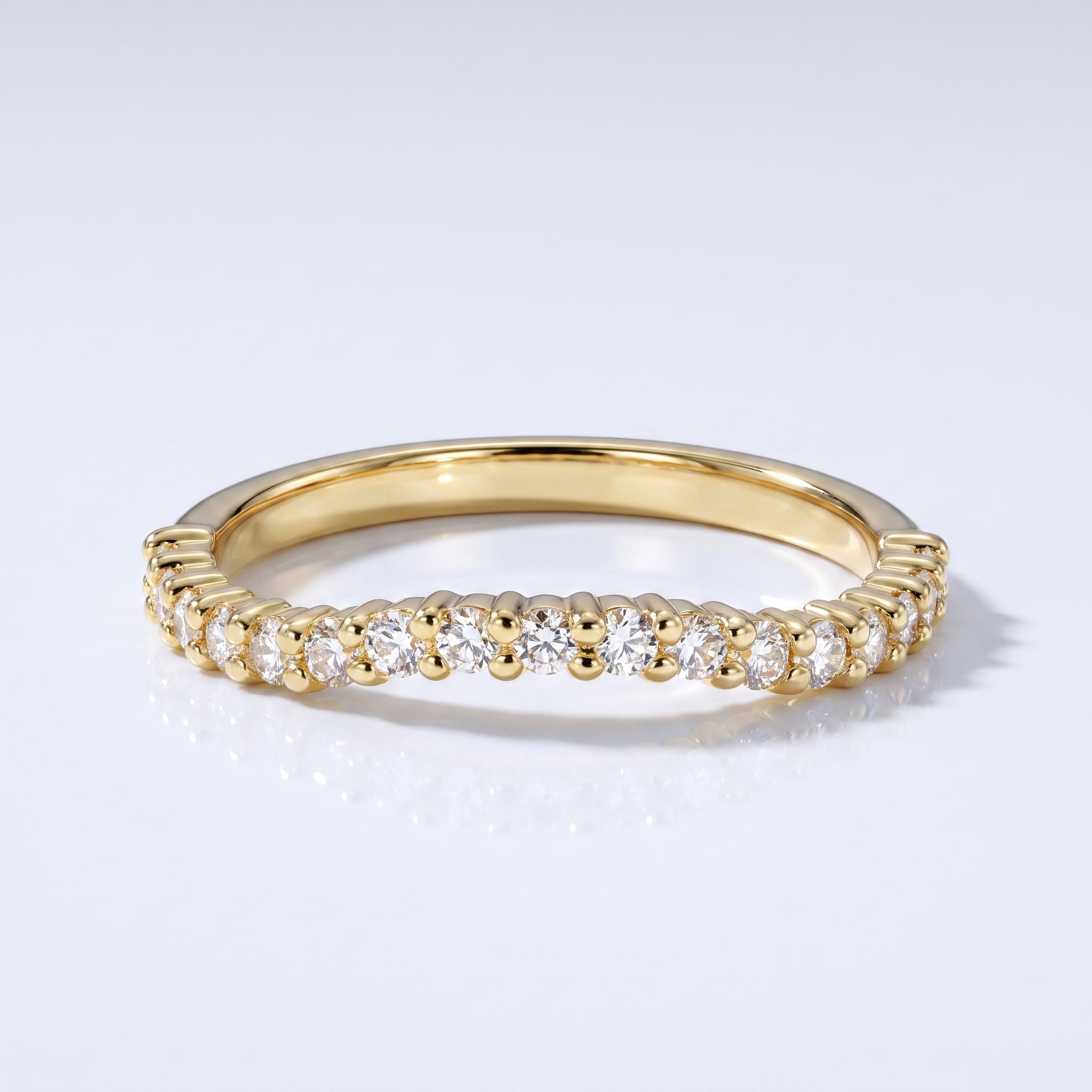 0.2 TCW Round Diamond Half Eternity DEF/VVS Lab Grown Wedding Band